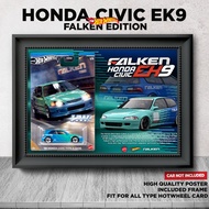 Gambar Frame Hotwheels Honda Civic EK9 Falken Berserta Poster