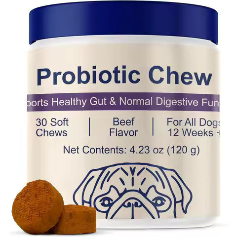 Probiotics Chew for Dogs 12 Weeks+, Support Gut Health, Occasional Diarrhea, Digestive Health & Seas