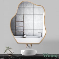 YYNING Nordic Bathroom Mirror, Non Perforated Irregular Mirror, Dressing Mirror, Toilet, Bathroom, Bathroom Mirror, Irregular Makeup Mirror