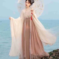 [Ready Stock] Hanfu Ancient Costume Traditional Hanfu Chinese Style Women's Clothing Improved Hanfu Tang Made Quote Skirt Embroidered Big Sleeve Shirt Han Elements Fairy Style Hanfu