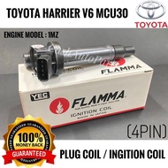 TOYOTA HARRIER V6 MCU30 1MZ IGNITION COIL PLUG COIL READY STOCK (1PIECE) 4PIN ORIGINAL FLAMMA HIGH Q
