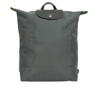 【LONGCHAMP】Le Pliage M 再生帆布中型折疊後背包(石墨灰)/ 平行輸入