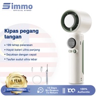 SIMMO Handheld Fan Kipas 199 Level Adjustment Wind Cooler Battery Power Display 4000mAh Rechargeable