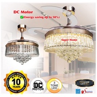 Elmark Ceiling Fan 42 inch Elmark Winter Coolfix Crystal DC Motor 36w LED Light Ceiling Fan with Rem
