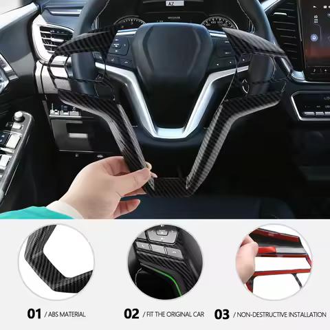 Steering Wheel Panel Trim Sticker for Isuzu D-Max Dmax 2021 - 2025 Mu-x Mux 2021 - 2025 ABS Car Stee