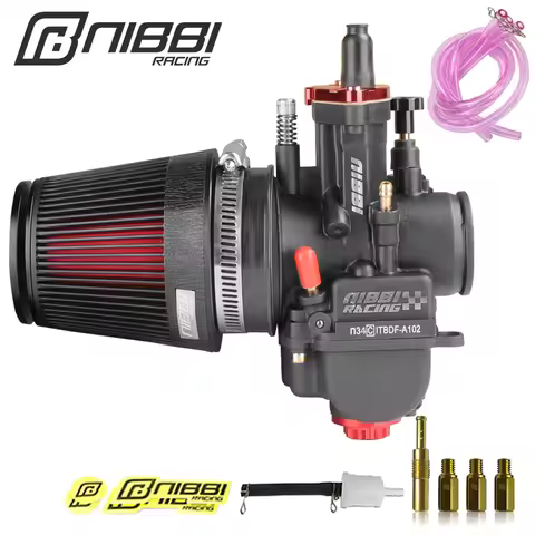 NIBBI PWK 30/32/34mm Carburetor Power Jet Carb High Flow CNC Air Filter for Yamaha Suzuki Pitbike 25