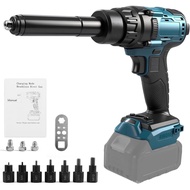 Mesin Rivet Nut Bateri & Rivet Gun 2-dalam-1, Riveter Elektrik Mudah Alih Serasi dengan Bateri Makit