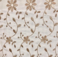 0.5 meter (1/2m) Kain SATIN VELVET BORDIR MILO & HITAM untuk mukena