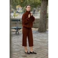 ZARA PANTS Three-Quarter Brown