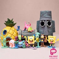 SpongeBob SquarePants & Bikini Bottom Cake Toppers Pineapple House Figurines Aquarium Cupcake Decora