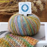 REBLUE Knitting Wool Yarn, Super Soft Multicolored Hand Knitting Yarn, Beautifully Manual Medium Thi
