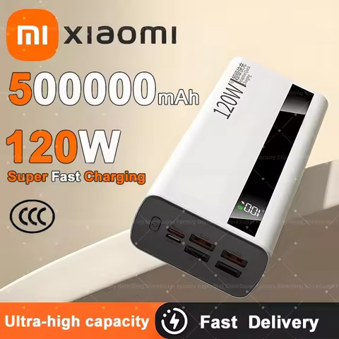 Xiaomi 500000mAh High Capacity PowerBank 120W Super Fast Charging Portable External Battery Powerban