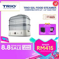 Trio Food Steamer With Steam Tray To Accommodate For 12" X 12" Cake Tray (52L)
