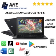 ACER C771 CHROME BOOK LIGHT WEIGHT SLIM 4GB RAM 32GB STORAGE BEST OF SCHOOL AND WORK
