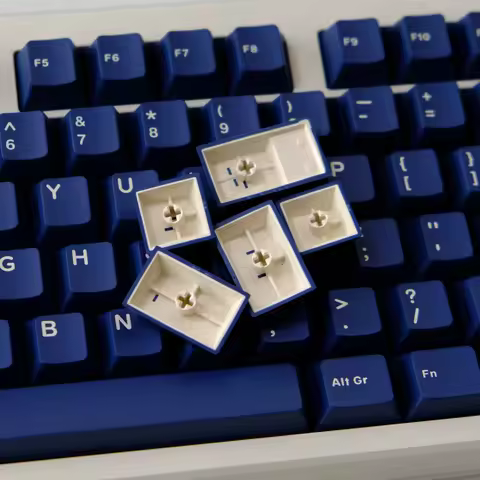 Aifei 114 Keys Keycaps ABS Blue Color Double Shot Cherry Profile for 61 64 68 75 87 Mechanical Keybo