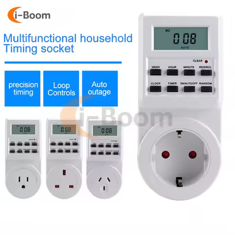 1PC AC110V 220V Timing Socket Multi-function Programmable 1Minute High Precision Plug-in Power Socke