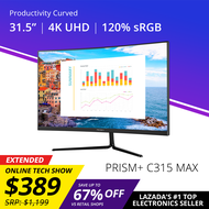 PRISM+ C315 MAX | 31.5"  UHD 4K [3840 x 2160] 120% sRGB 1500R Curved FreeSync G-Sync Ready Gaming Monitor