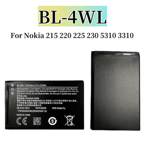 New Battery BL-4WL 1150mAh Battery For Nokia 215 220 225 230 5310 3310 Batteia