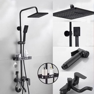 Shower Set 4 Faucet Air Panas-Dingin Shower Kamar Mandi Warna Hitam