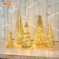 FKILLAONE Set of 5 Illuminated Mercury Glass Trees, Creative Versatile Mercury Glass Christmas Trees