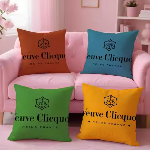 Brand V-Veuve ClicquotS Cushion Cover Comfortable Reversible Pillow Cover Ideal for Car Sofa Bedroom
