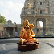 Hanuman Resin  Idol Murti for Home & Office | Bajrangbali Sitting Statue with Gada | Hindu Religious