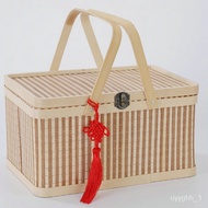 in Stock Wholesale Starry Bamboo Basket Fruit and Vegetable Basket Weaved &amp; knitted products Moon cake box Gift Box Stor