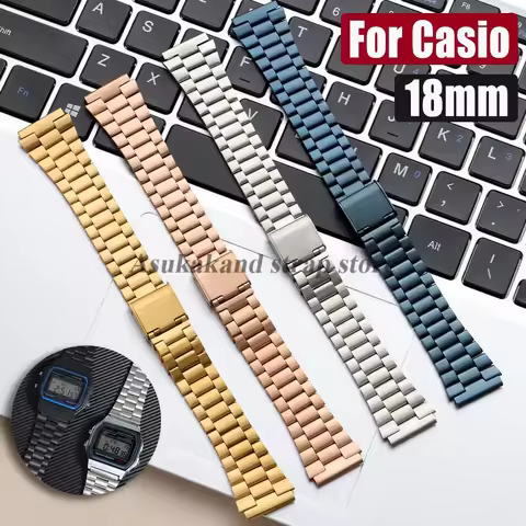 18mm Stainless Steel WatchBand for Casio F84 F105/108/A158/168 AE1200/1300 SGW400 F91W AQ230 AE500W 