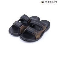 MATINO PLAY รองเท้าแตะชายหนังแท้ รุ่น MC/T 52060 - BLACK/BROWN