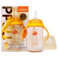 Wesser PPSU Straw Bottle 260ml + free straw cleaning brush, for babies 6 months and older