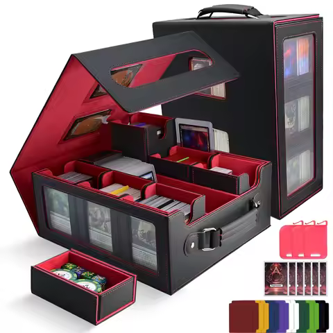 Handle Trading Card Storage Box Commander Deck Box with for MTG TCG 7 in 1 MTG Deck Box with 8 Toplo