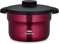 Thermos KBJ-3001 R Shuttle Chef Vacuum Insulated Cooker, 5.9 gal (2.8 L), For 3-5 People, Red, Cooking Pot, Fluorine Coating
