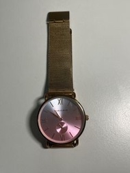 Marigold 玫瑰金手錶, 漸變粉色, 金色米蘭錶帶