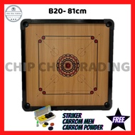 Classic 81cm Wooden Frame Carrom Board *FREE CARROM POWDER &amp;CARROM MEN*