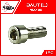 Bolt L M10x25-10x25-M 10 x 25-M10 Key L8-8 mm Pitch-P 1.25 Bolt-Bolt