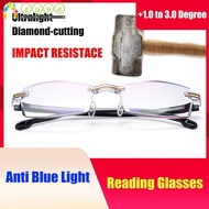 SUVE Reading Glasses Unisex +1.0 to 3.0 Degree Computer Gaming Goggles Rimless Presbyopia Glasses