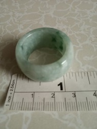 翡翠A玉花青戒指14mm內徑22 mm 加送一個36mm 天河石球