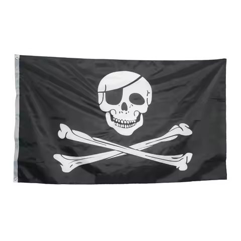Candiway 60*90CM Black Pirate Flag with Skull & Crossbones Vintage Buccaneer Symbol Weatherproof Out