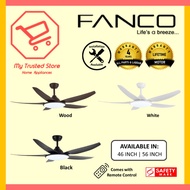 Fanco Tributo DC Motor Ceiling Fan with 3 Tone 36W Ultra Bright LED Light Kit and Remote Control Installation Available
