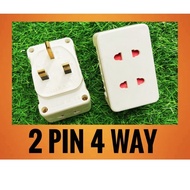 2 PIN 4 WAY FULL COPPER PLUG BS1363 STANDARD UNBREAKABLE MODEL 1924