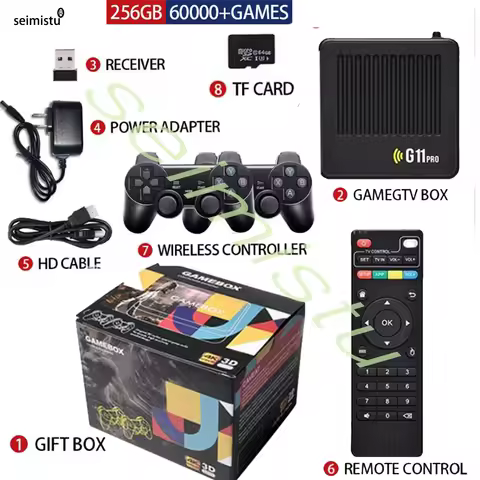 G11 Pro Game Box TV Box Video 256G Built in 60000+ Retro Games 4K HD Game Stick Video Game Console 2