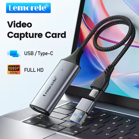 Lemorele Video Capture Card 1080p USB3.0 HDMI-compatible to USB/Type-c Game Grabber Record Ms2130 fo
