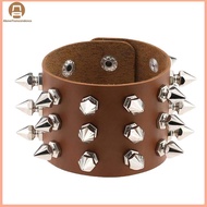 Abo  PU Leather Studded Bracelet Punk Spike Rivets Cuff Wristband Retro Ro Rivet Wristband Wrap Adju