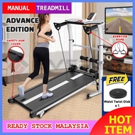 BEDL Multi-Function Fitness Gym Workout Mini Foldable Manual Running Treadmill