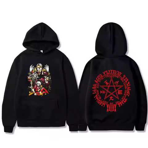 Anime Hellsing Abraham Van Helsing Vampire Alucard Graphic Hoodie Men Women Cartoon Manga Pullover M