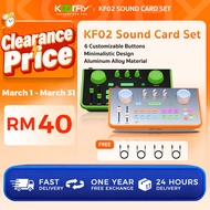KoorFly Sound Card Mid-High Bass Bluetooth Boleh Laras KF02  With 48V Microphone Audio Mixer Noise R