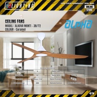 ALPHA ALKOVA MONTI 3B-72 Ceiling Fan Matt Black Caramel/MW | Premium Modern Ceiling Fan 72 Inch