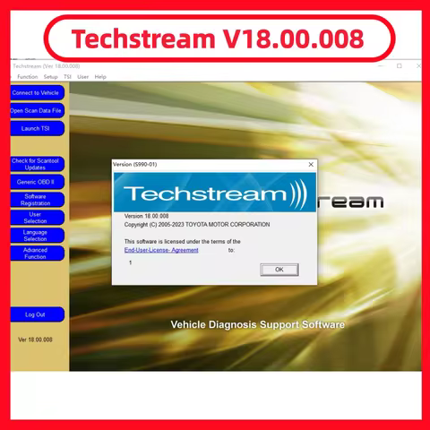 Hot Selling For TOYOTA TIS Techstream 18.00.008 + Techstream 17 Software Link and Active Code Work w