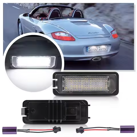 2x LED License Number Plate Light Kit For Porsche Boxster 987 981 982 Spyder Cayenne 958 92A 911 Car