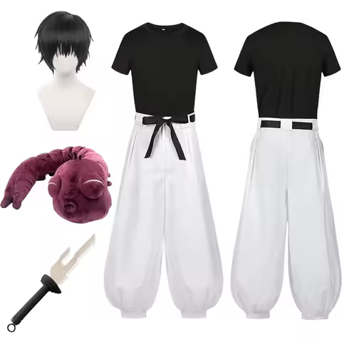 Jujutsu JJK Manga Anime Fushiguro Toji Satoru Gojo Cosplay Costume Wig T-shirt Pants Rose Net Hallow